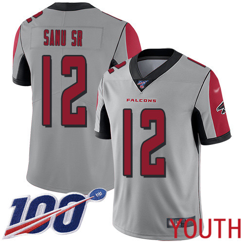 Atlanta Falcons Limited Silver Youth Mohamed Sanu Jersey NFL Football 12 100th Season Inverted Legend